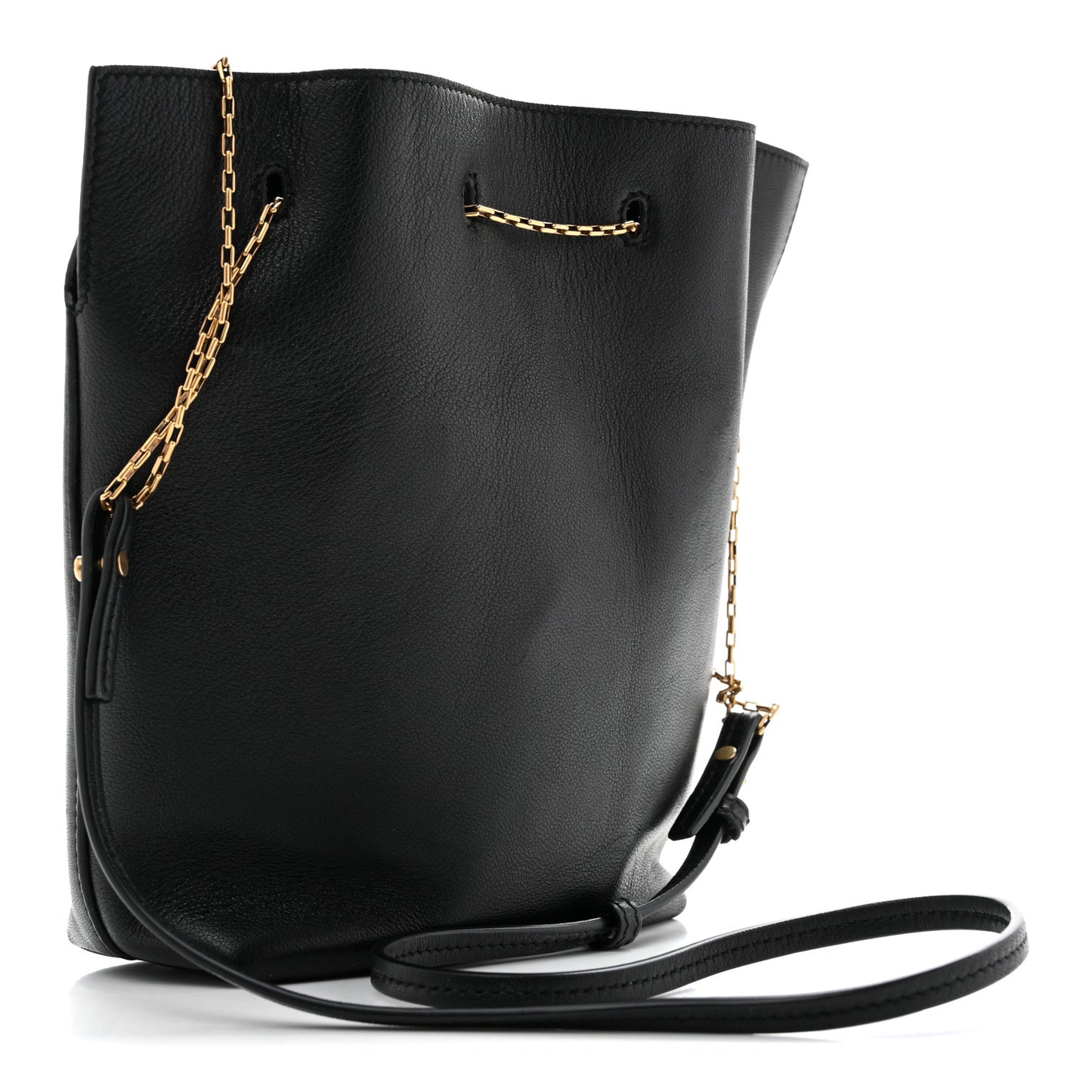 Lambskin Pochon Shoulder Bag Black
