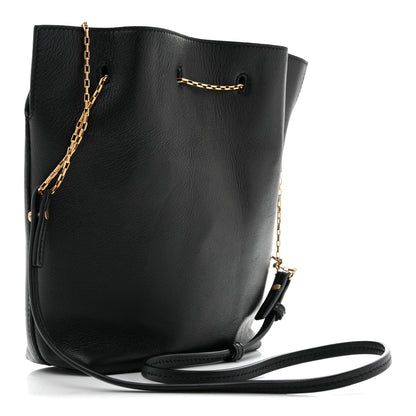 Saint Laurent Lambskin Pochon Shoulder Bag Black 3 of 11
