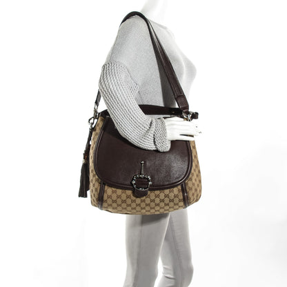 Gucci Monogram Techno Horsebit Large Shoulder Flap Bag Brown 2 of 7