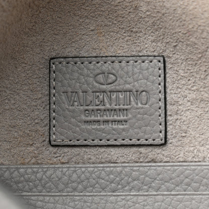 Valentino Garavani Pebbled Calfskin Large Rockstud Envelope Clutch Pastel Grey 6 of 7