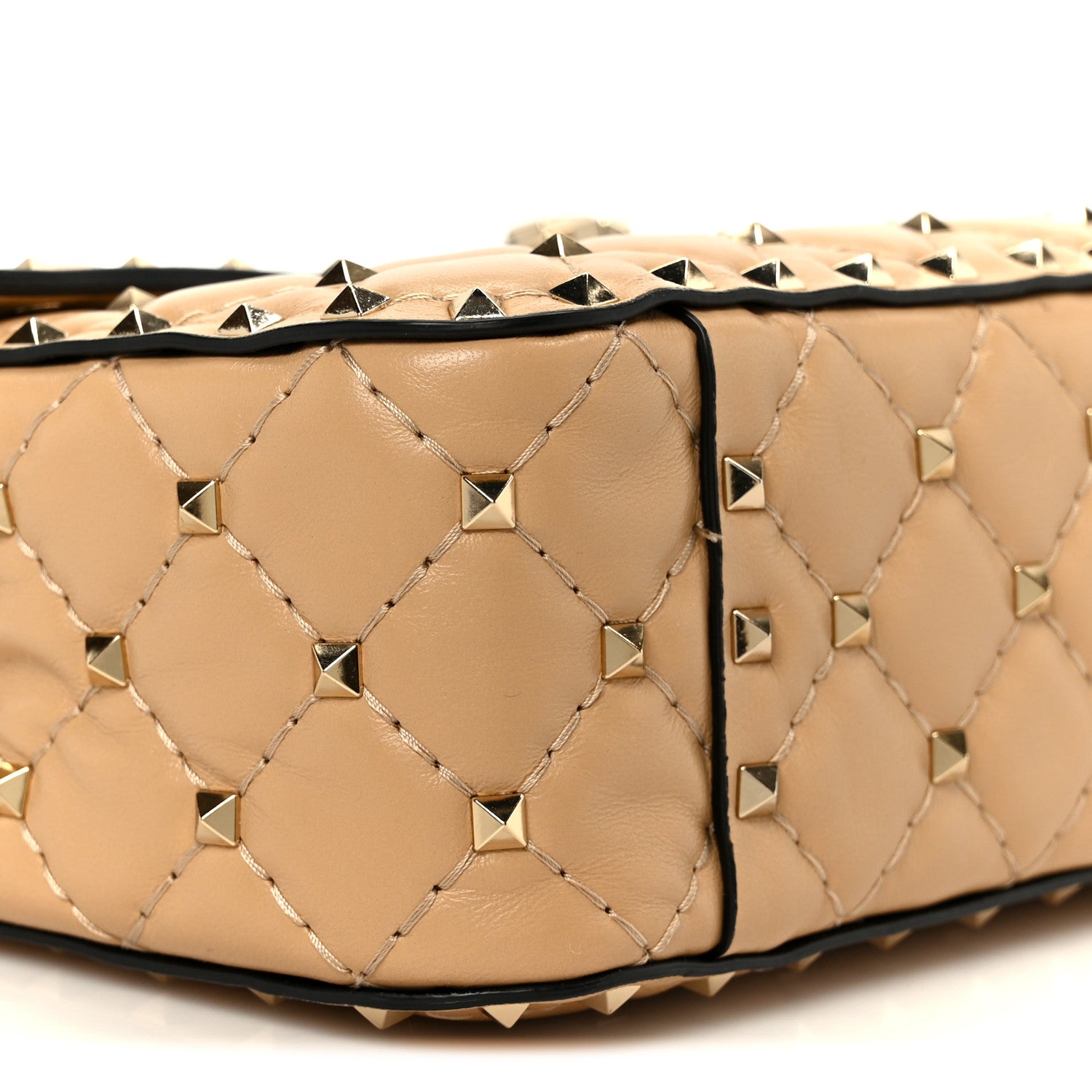 Valentino Garavani Nappa Medium Rockstud Spike Shoulder Bag Soft Noisette 9 of 10