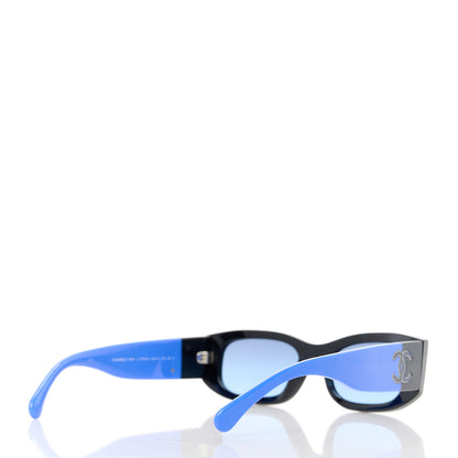Chanel Acetate Rectangle Sunglasses 5525 Black Blue 4 of 8