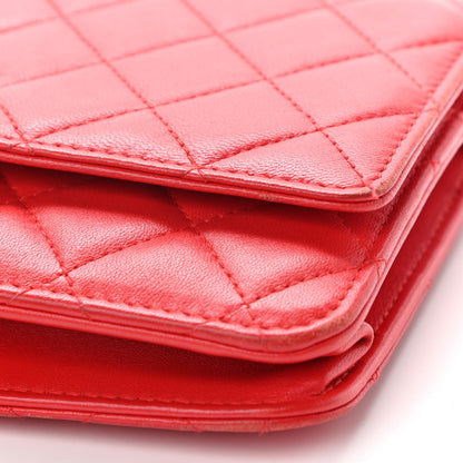 Chanel Lambskin Quilted Trendy CC Wallet On Chain WOC Red 7 of 12