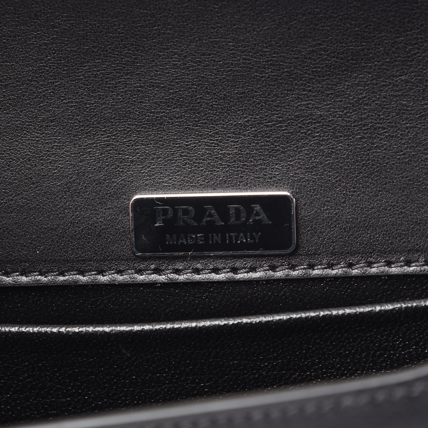 Prada City Calf Saffiano Studded Small Cahier Bag Black 6 of 6