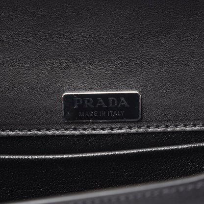 Prada City Calf Saffiano Studded Small Cahier Bag Black 6 of 6