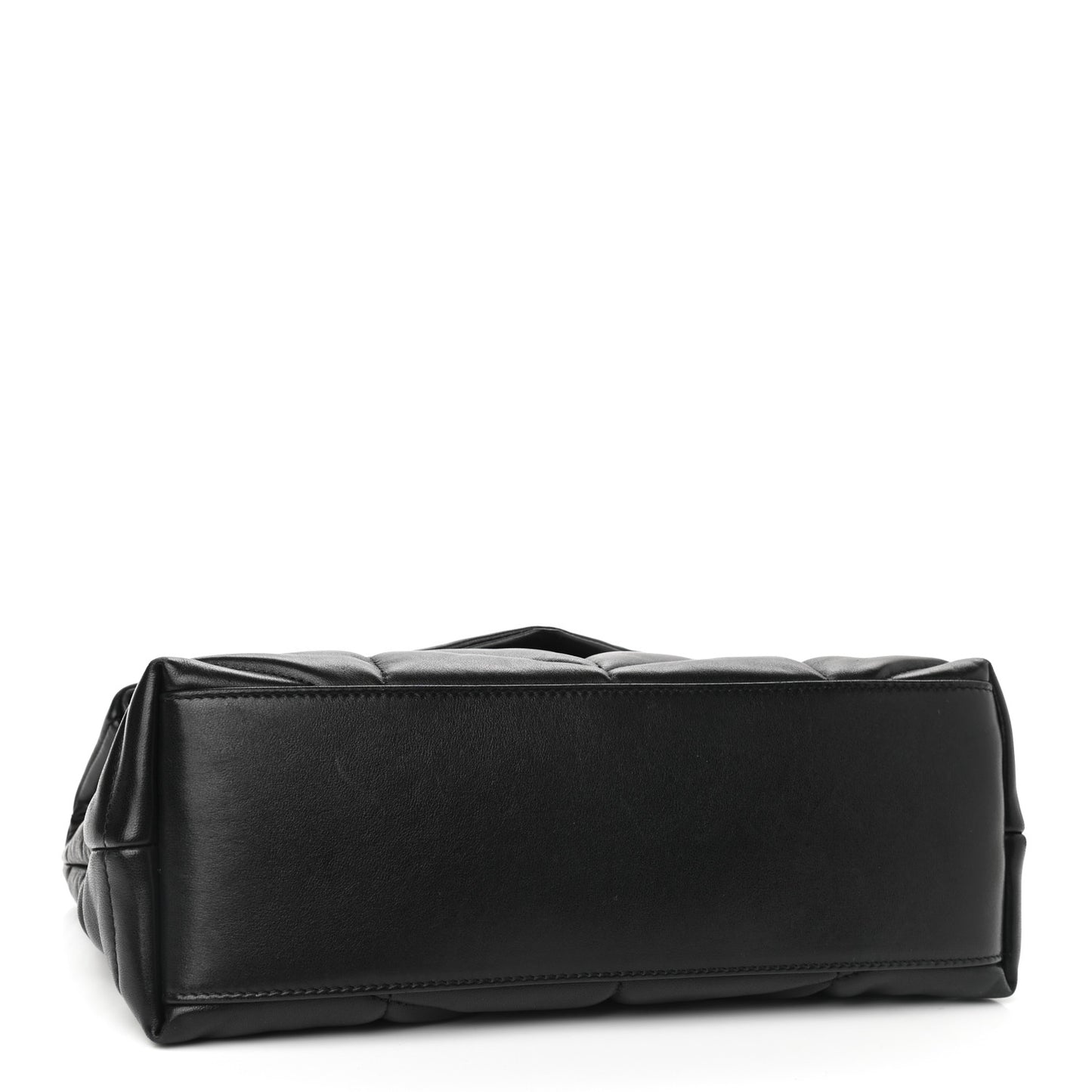 Lambskin Quilted Small Loulou Puffer Monogram Chain Satchel Black