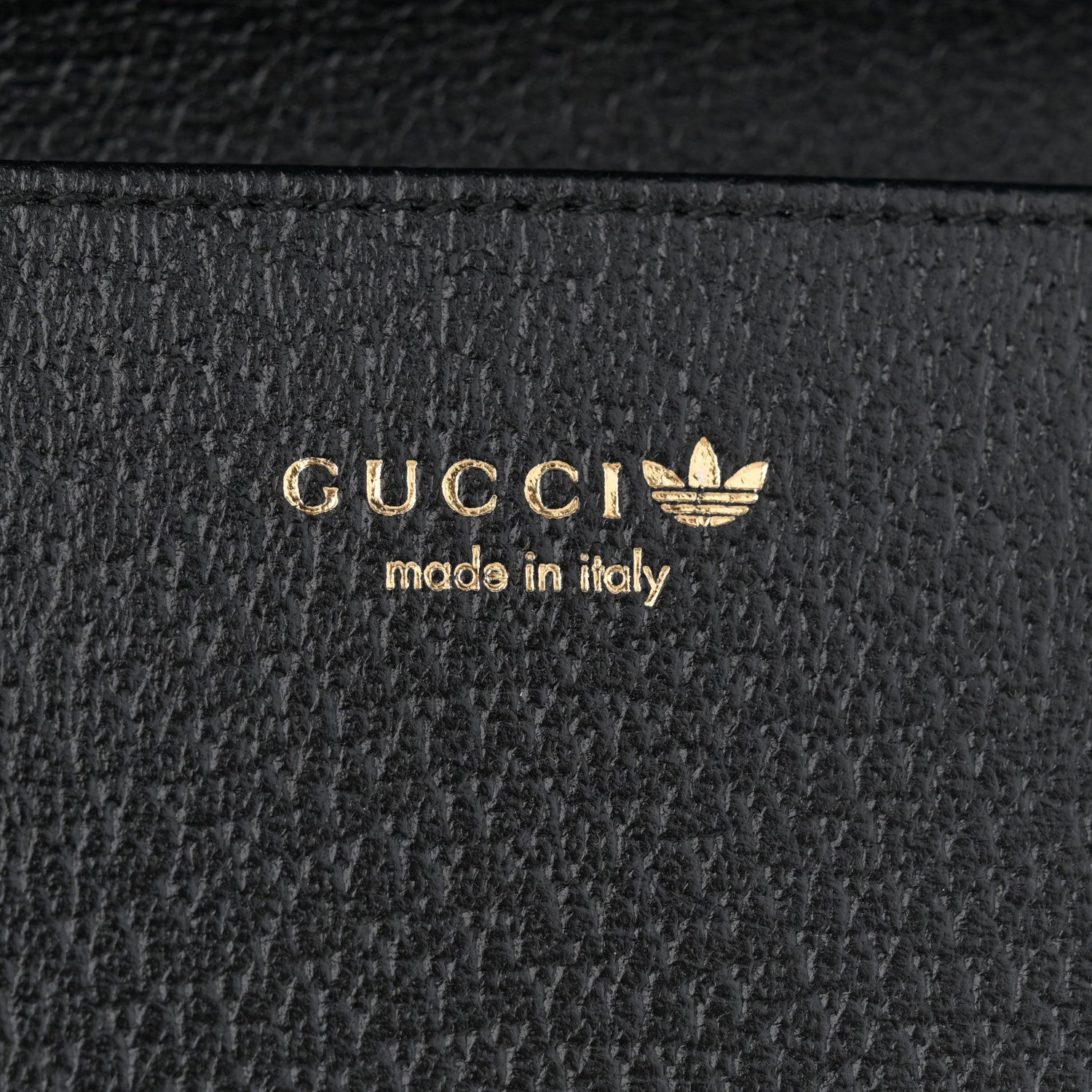 Gucci X ADIDAS Monogram Textured Dollar Calfskin Trefoil Embossed Wallet On Chain Blue 6 of 11