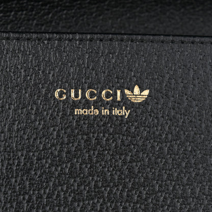 Gucci X ADIDAS Monogram Textured Dollar Calfskin Trefoil Embossed Wallet On Chain Blue 6 of 11