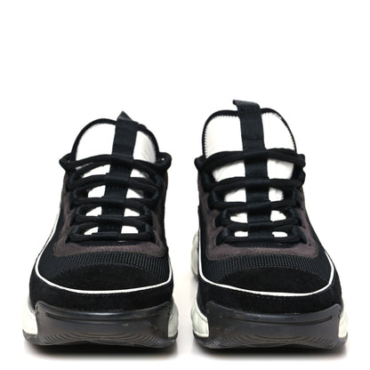 Chanel Fabric Suede CC Sneakers 40 Black Dark Grey 3 of 9