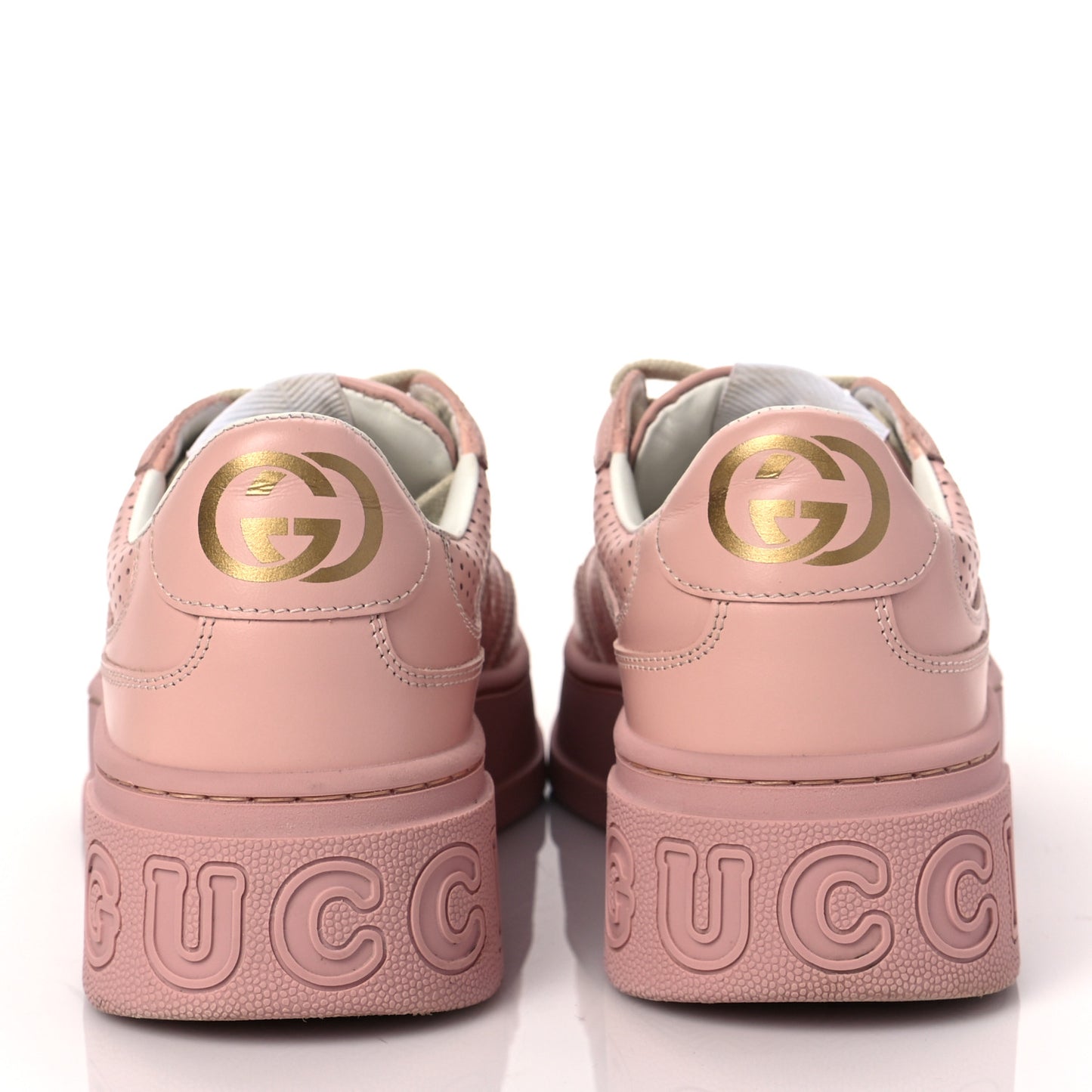 Calfskin GG Tennis Embossed Womens Platform 55mm Sneakers 36.5 Powder Pink