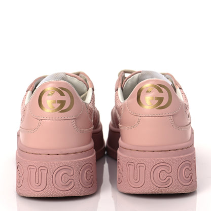 Gucci Calfskin GG Tennis Embossed Womens Platform 55mm Sneakers 36.5 Powder Pink 5 of 7