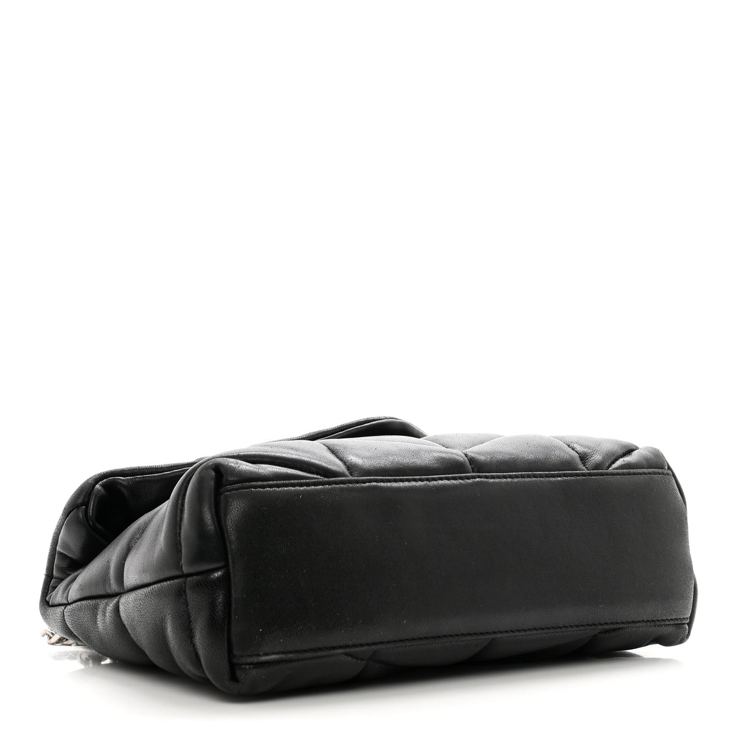 Lambskin Quilted Toy Loulou Puffer Monogram Chain Satchel Black