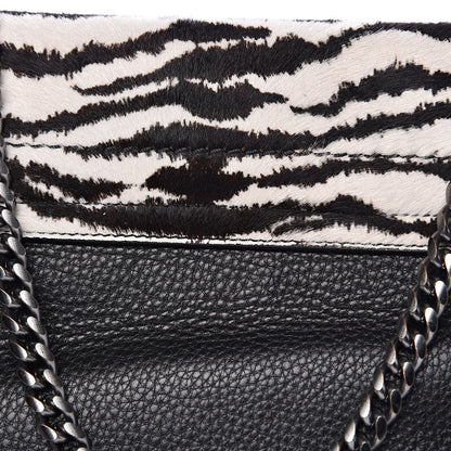 Lanvin Pony Hair Calfskin Zebra Print Medium Happy Shoulder Bag Black White 11 of 16