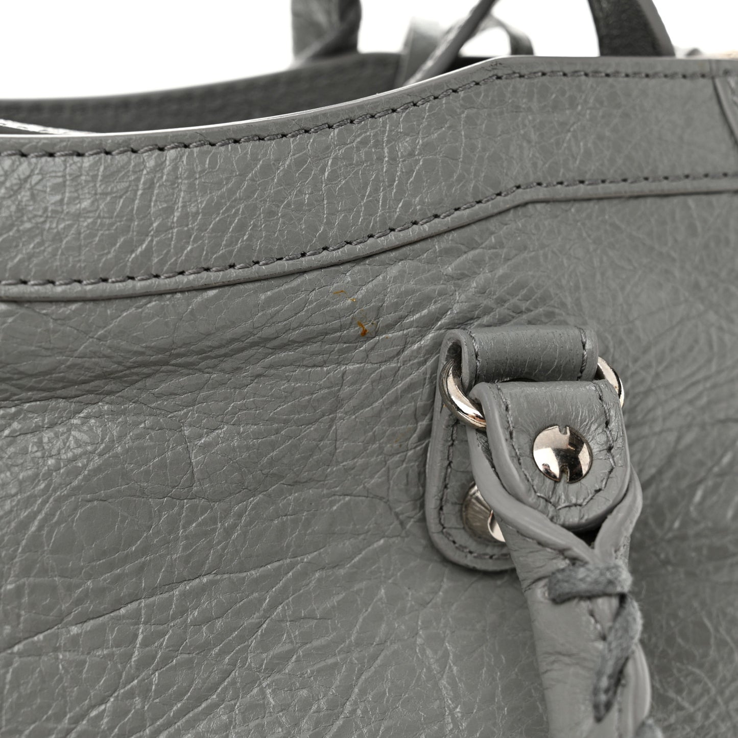 Agneau Classic Silver Hardware S City Gris Haussmannien