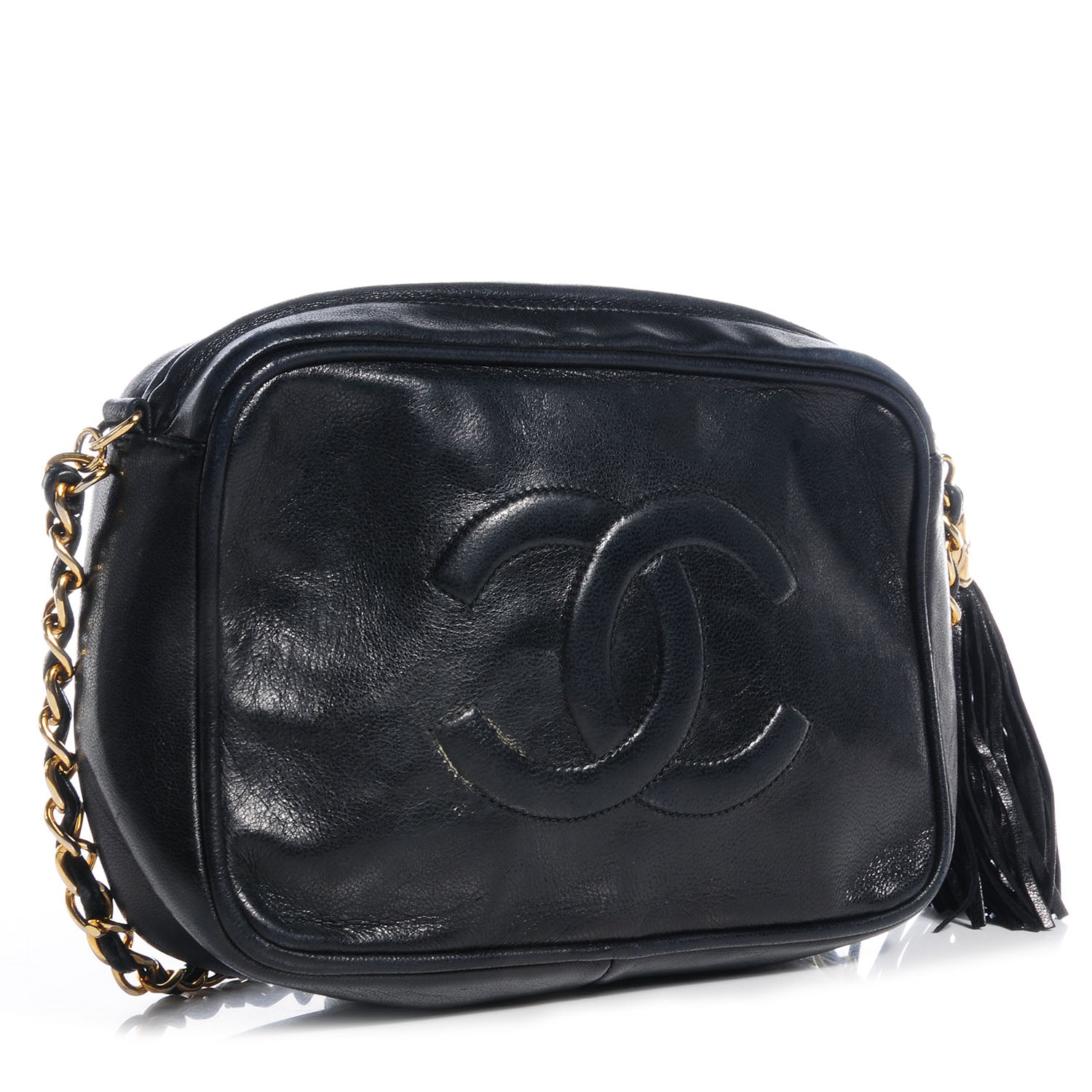 Chanel Lambskin CC Tassel Camera Case Black 3 of 8