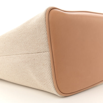 Saint Laurent Canvas Calfskin Medium Shopper Tote Naturale Beige 9 of 11