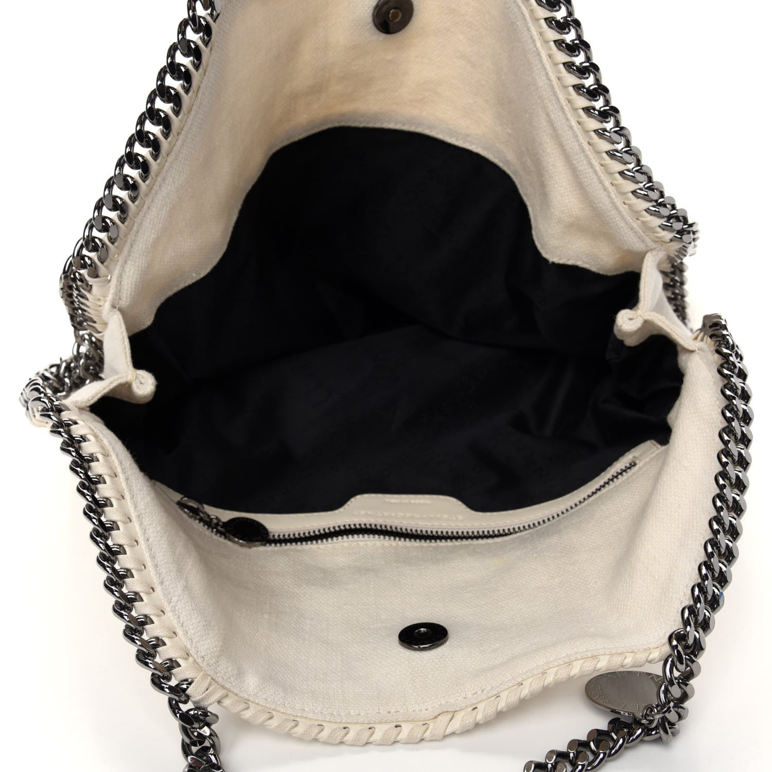 Stella McCartney Linen Falabella Fold Over Tote Pure White 6 of 10