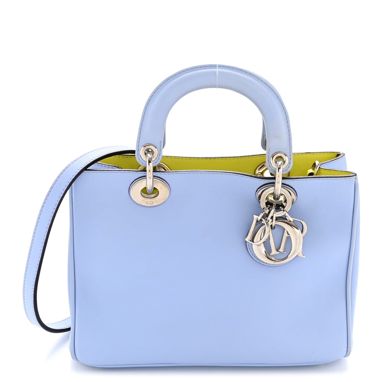 Christian Dior Smooth Calfskin Mini Diorissimo Tote Lavender Jaune Fluo 1 of 17
