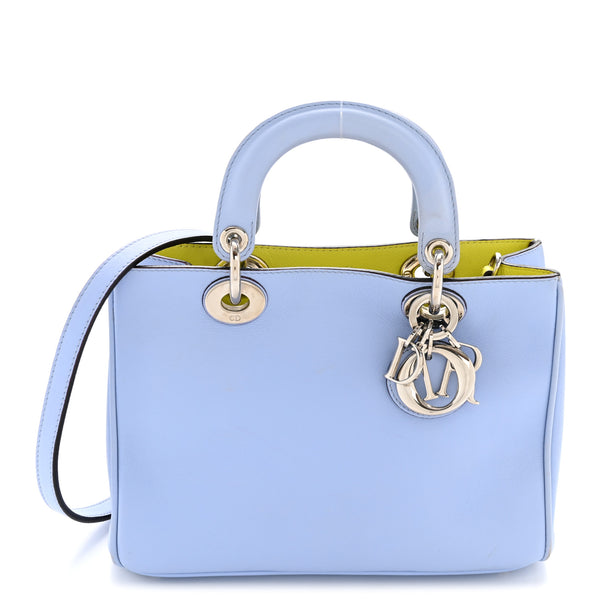 Christian Dior バッグ Christian Dior Blue Jaquard Monogram Saddle Bag Canvas With Box