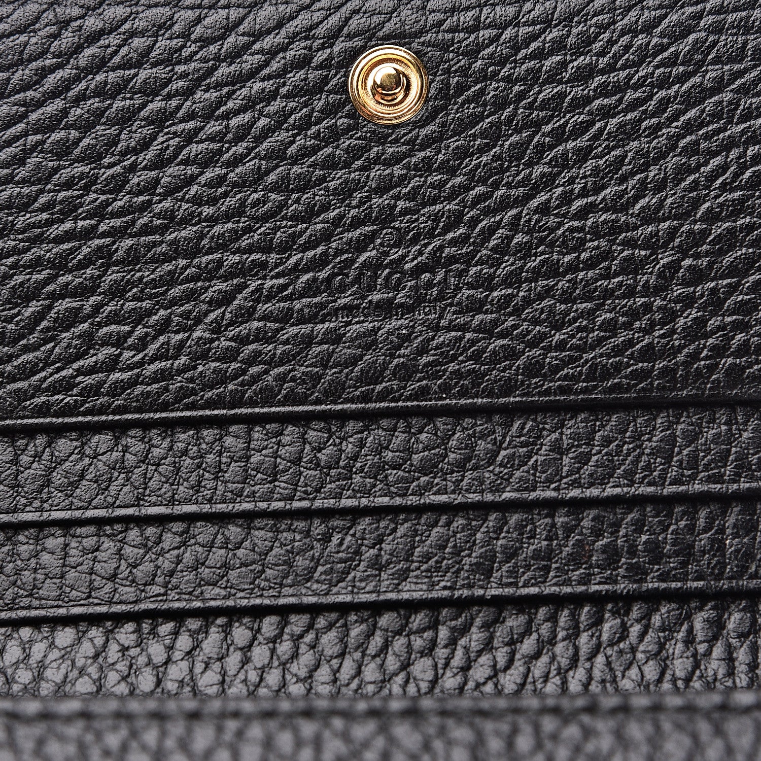 Gucci Pebbled Calfskin GG Marmont Card Case Black 5 of 7