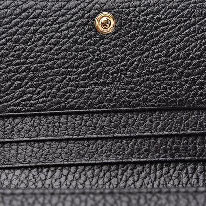 Gucci Pebbled Calfskin GG Marmont Card Case Black 5 of 7