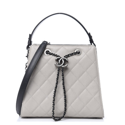 Chanel Caviar Quilted Small CC Bucket Bag Grey 1 of 12