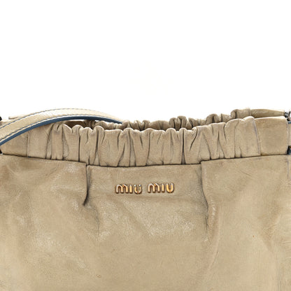 Miu Miu Vitello Shine Contenitori Tracolla Crossbody Clutch Green 8 of 13