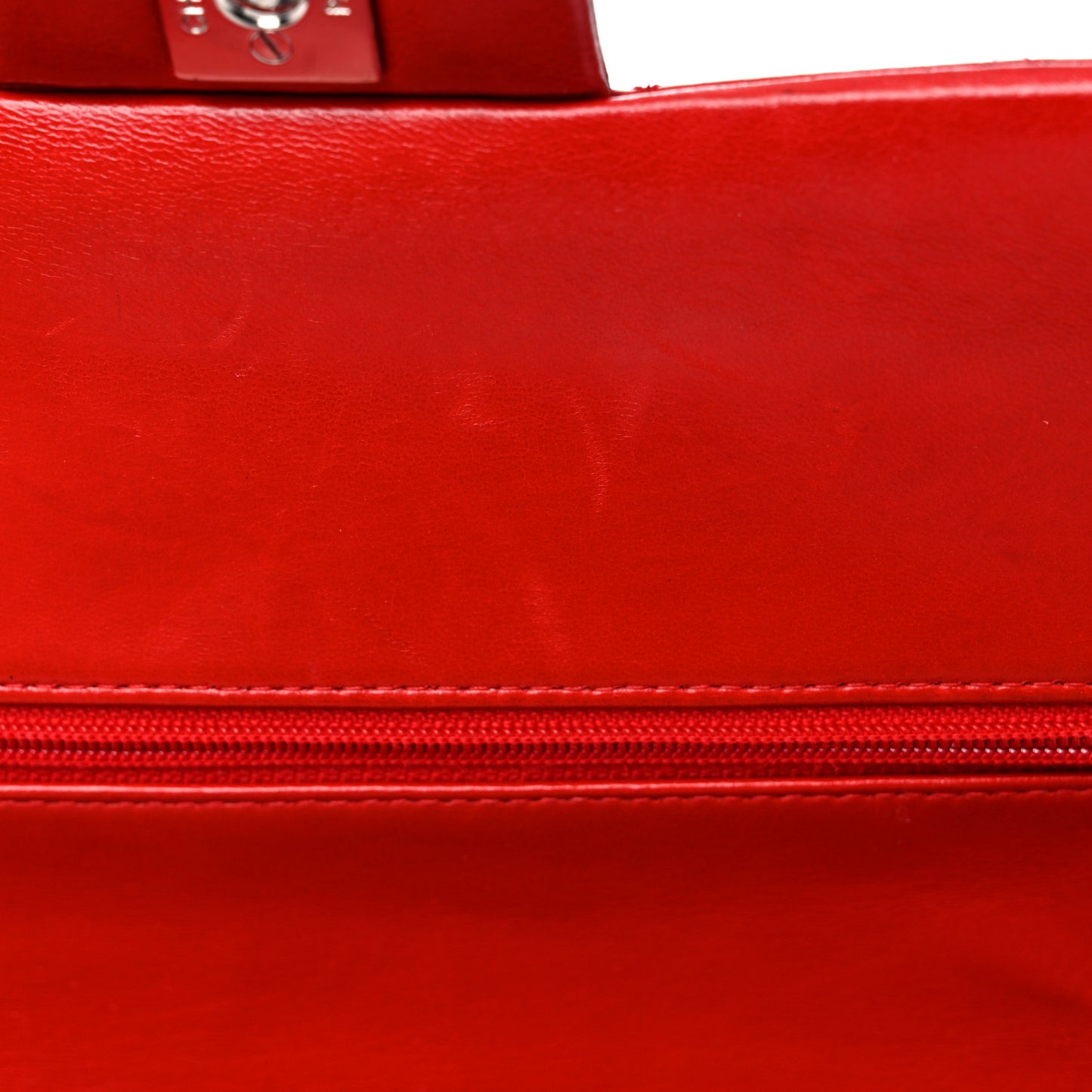 Lambskin Quilted Medium Double Flap Red