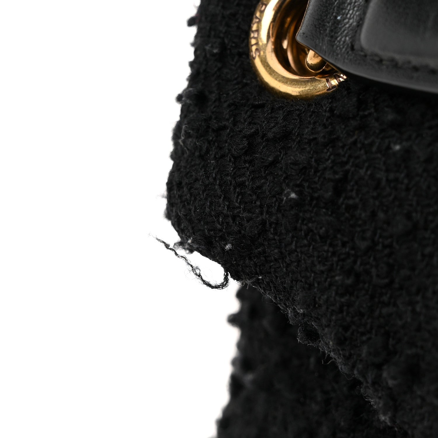 Saint Laurent Boucle Tweed Quilted Small Loulou Puffer Monogram Chain Satchel Black 11 of 12