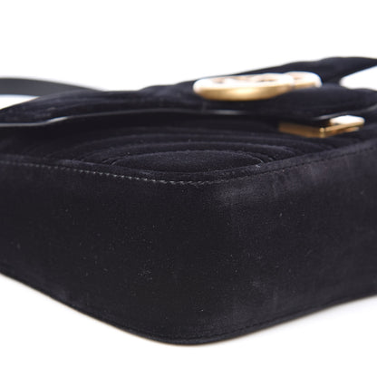Gucci Velvet Matelasse Mini GG Marmont Shoulder Bag Black 8 of 11