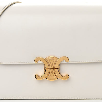 Celine Shiny Calfskin Medium Triomphe White 10 of 13