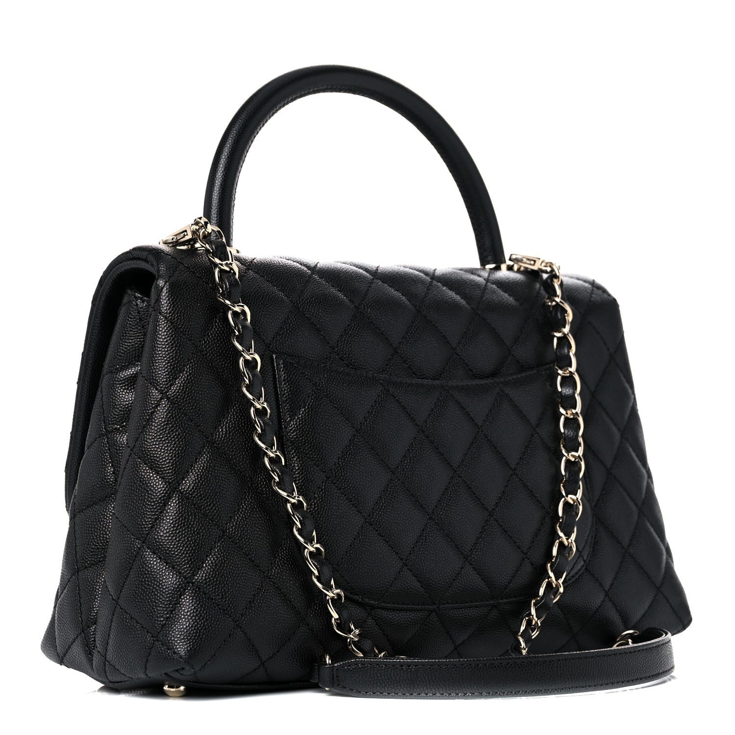 Chanel Caviar Quilted Small Coco Handle Flap Black 3 of 10