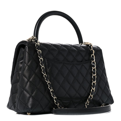 Chanel Caviar Quilted Small Coco Handle Flap Black 3 of 10