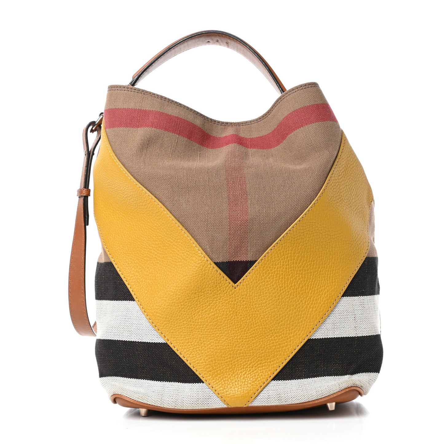 Canvas Mega Check Calfskin Chevron Medium Hobo Multicolor