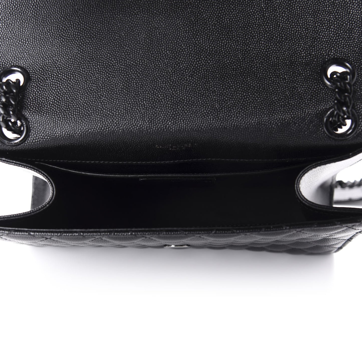 Grain De Poudre Textured Mixed Matelasse Triquilt Medium Monogram Satchel Black