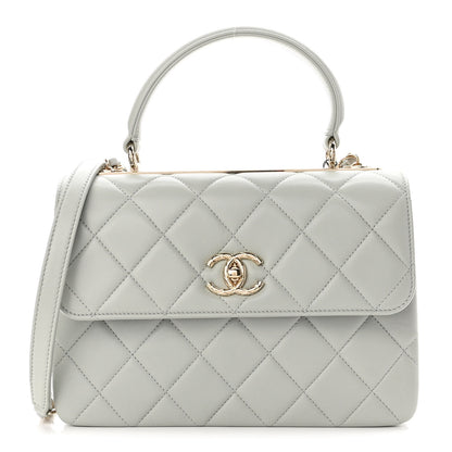 Chanel Lambskin Quilted Small Trendy CC Flap Dual Handle Bag Light Grey 1 of 12