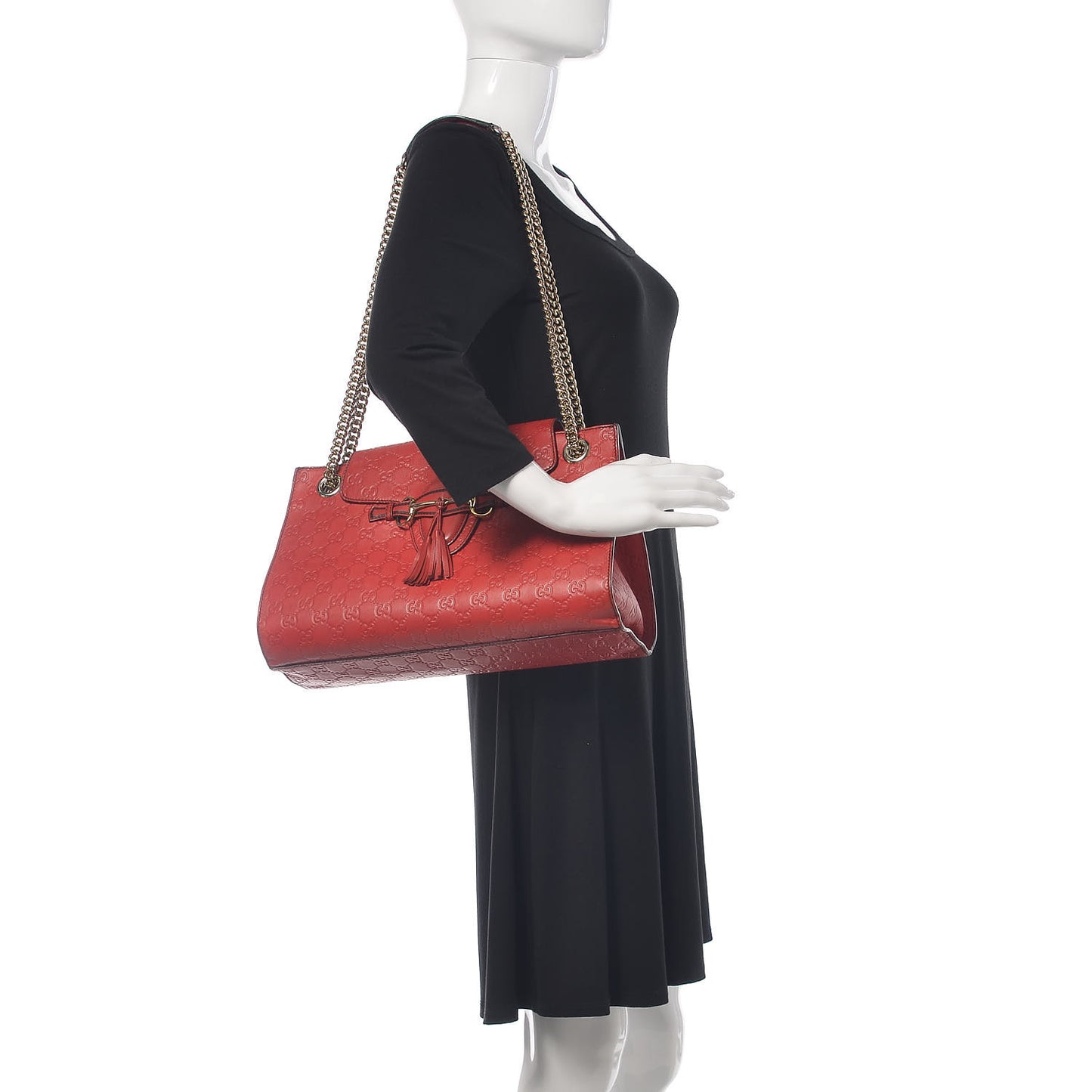 Guccissima Large Emily Chain Shoulder Bag Red