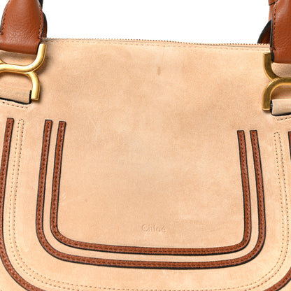 Chloe Suede Calfskin Braided Medium Marcie Double Carry Beige 8 of 10