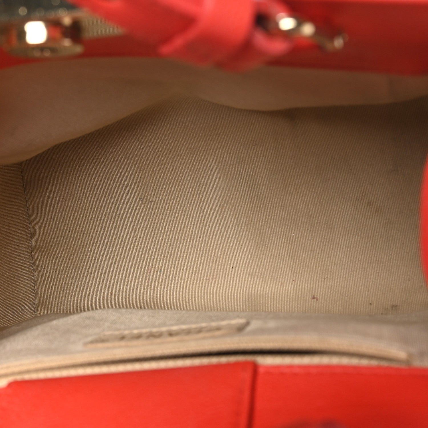 Chanel Grained Calfskin Stitched Small Label Click Shopper Tote Red 5 of 11