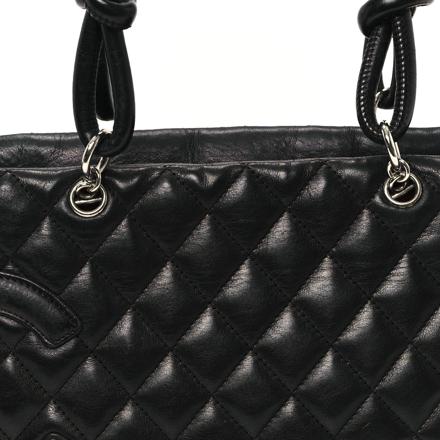 Calfskin Quilted Large Cambon Bowler Black
