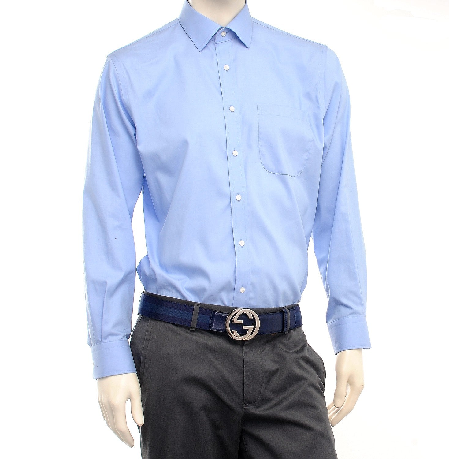 Gucci Canvas Web Interlocking G Belt 95 38 Blue 2 of 8
