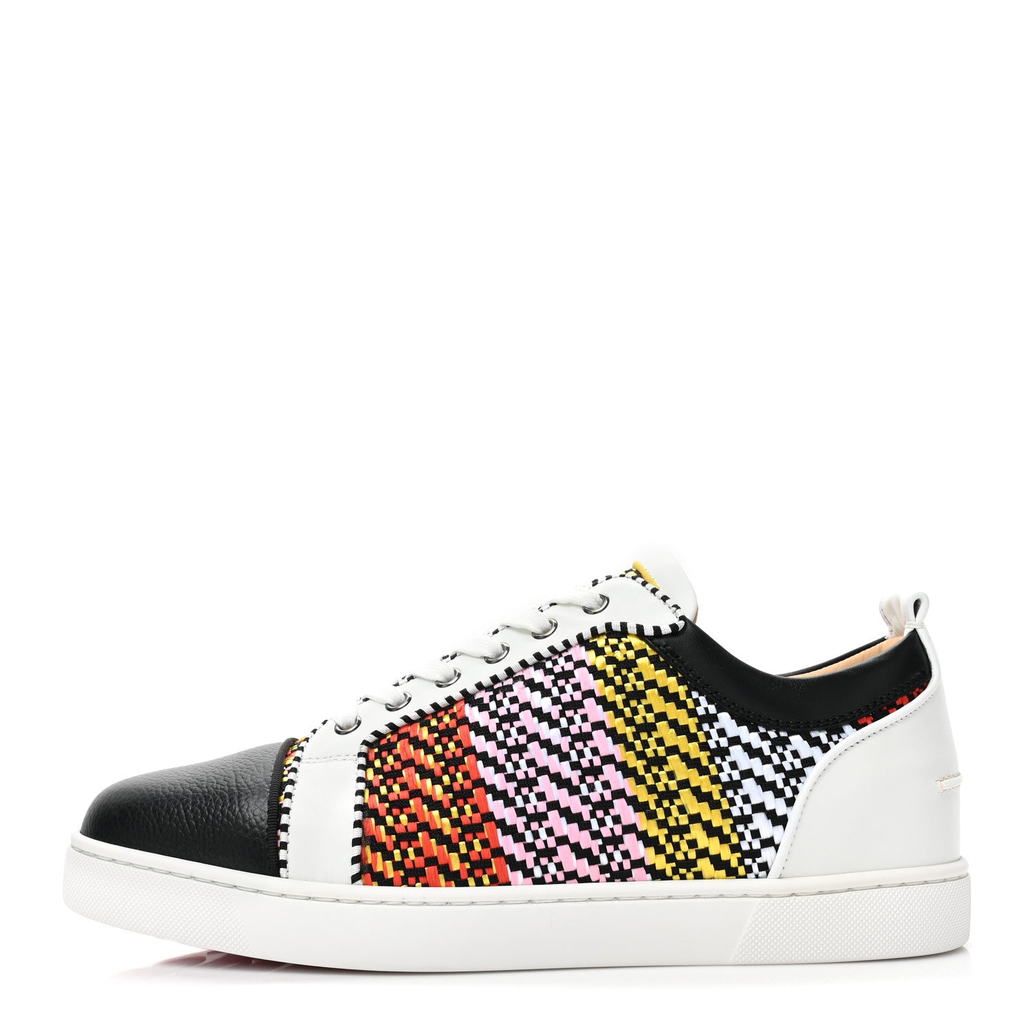 Christian Louboutin Nappa Raphia Bistrot Mens Louis Junior Orlato Flat Sneakers 44 Multicolor 1 of 10