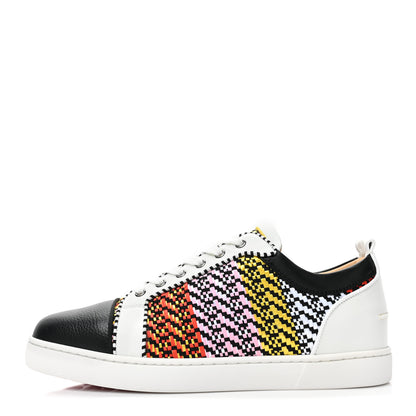 Christian Louboutin Nappa Raphia Bistrot Mens Louis Junior Orlato Flat Sneakers 44 Multicolor 1 of 10