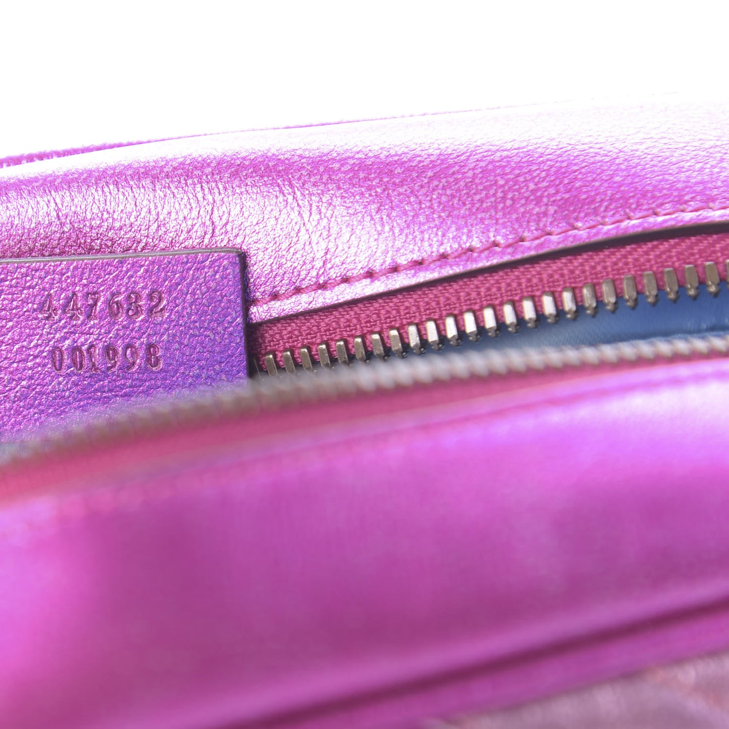 Laminated Nappa Matelasse Small GG Marmont Chain Shoulder Bag Fuxia Rosso Rosa
