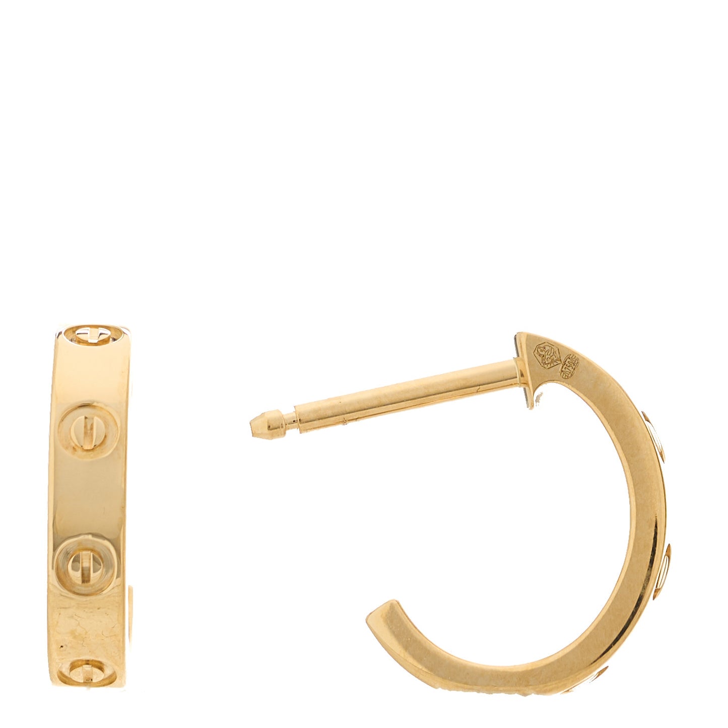 18K Yellow Gold Small LOVE Hoop Earrings