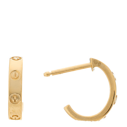 Cartier 18K Yellow Gold Small LOVE Hoop Earrings 1 of 7
