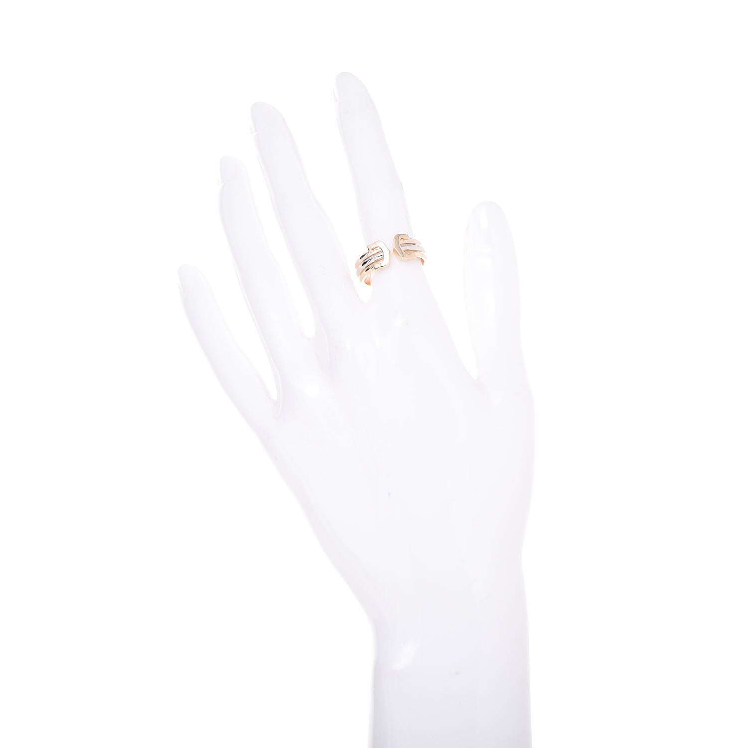 Tiffany CARTIER 18K Pink Yellow White Gold C De Cartier Ring 51 5.75 2 of 4