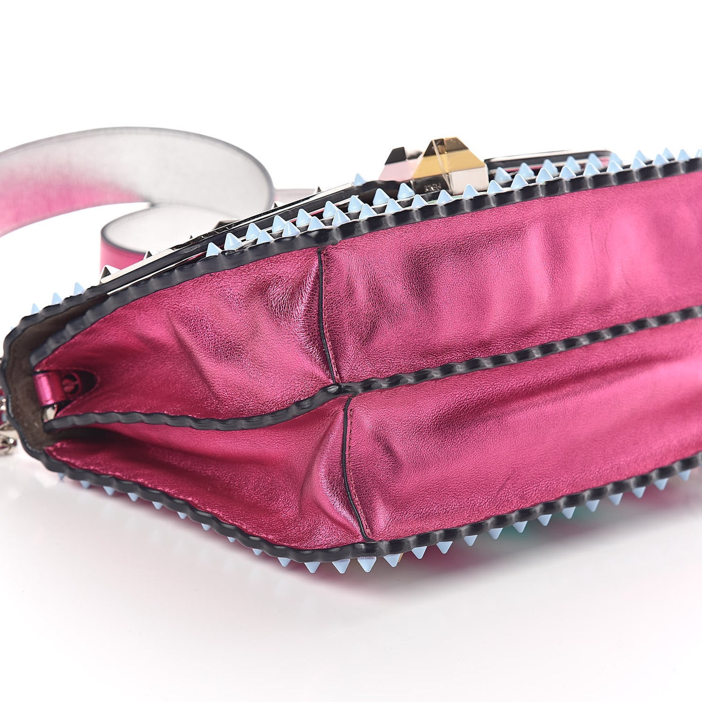 Metallic Calfskin Wonder Monster Kan I Shoulder Bag Pink Silver