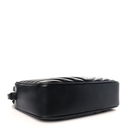 Saint Laurent Calfskin Matelasse Monogram Monochrome Lou Camera Bag Black 4 of 9