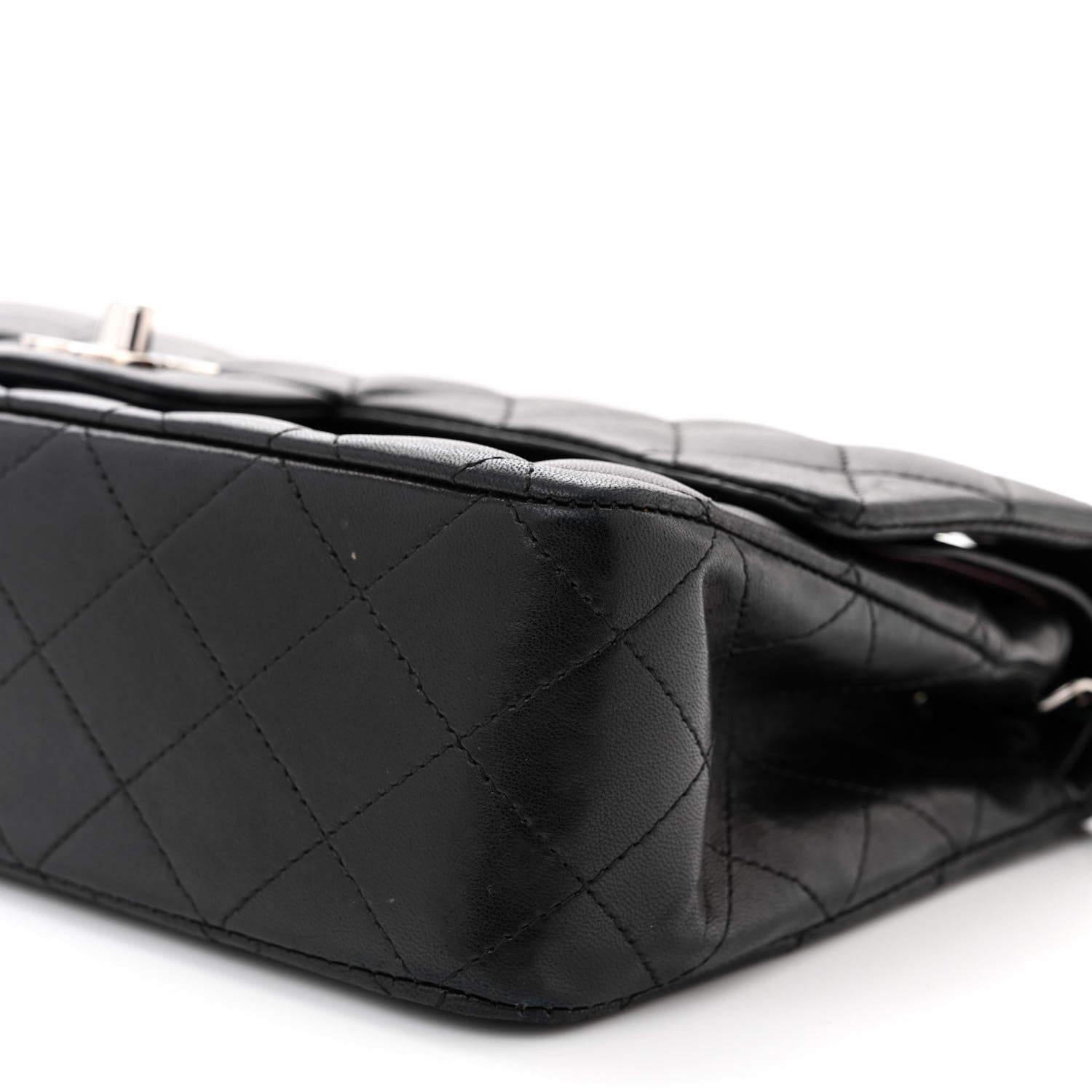 Chanel Lambskin Quilted Medium Double Flap Black 10 of 12